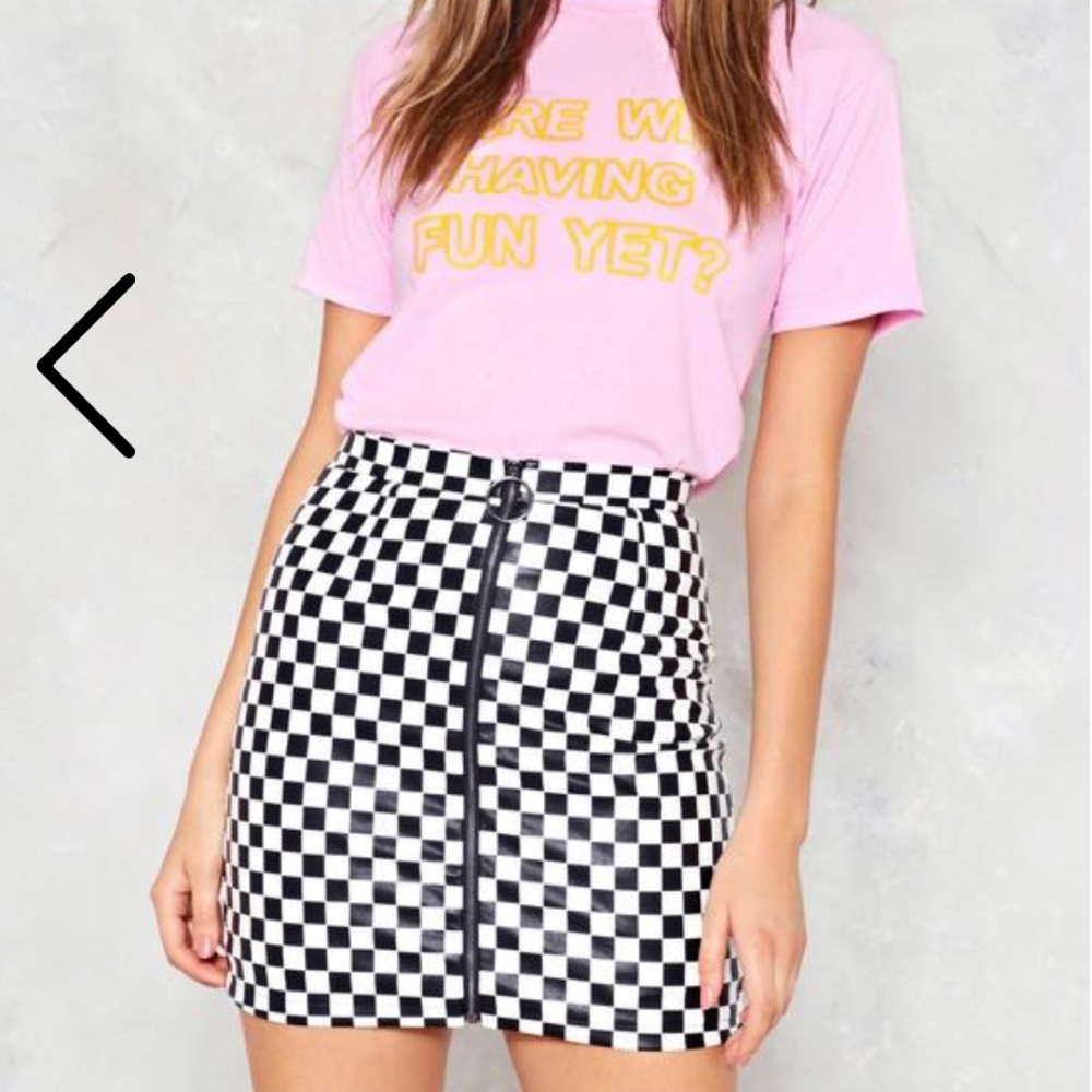 Nasty Gal Checkered Skirt